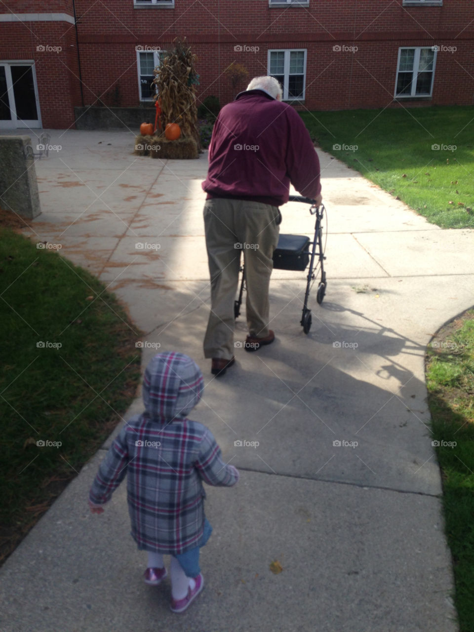 Sweet Grandpa leading the way to see Grandma 