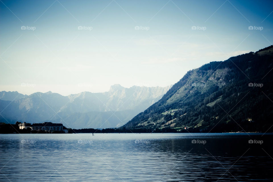 zell am see mountain water lake by egnell