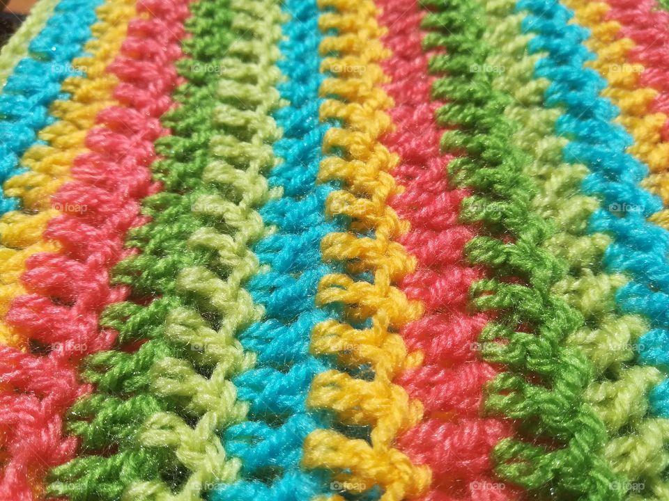 Colors yarn crochet scarf