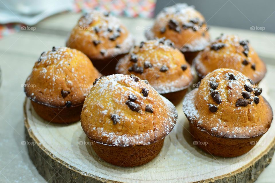 freshly baked homemade chocolate muffins