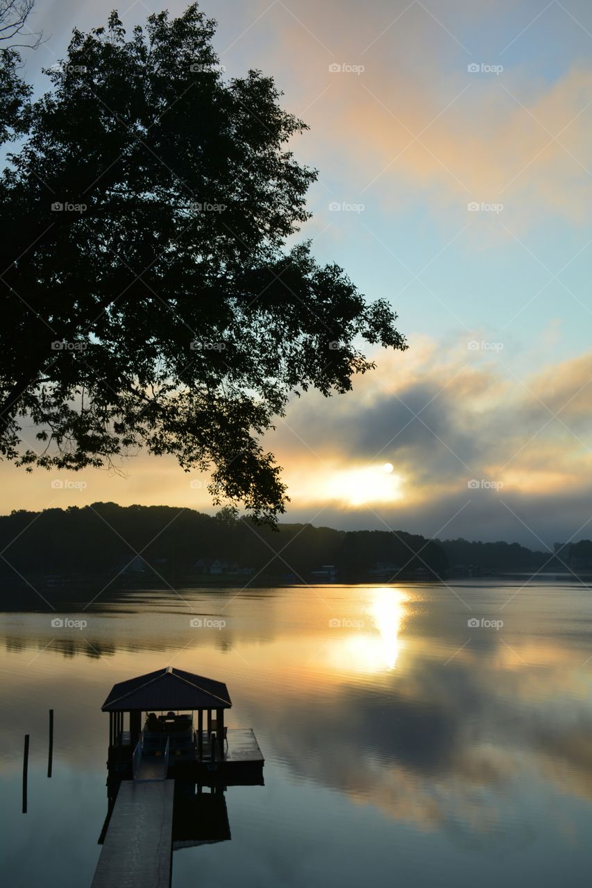 Sunrise over Lake Norman in North Carolina