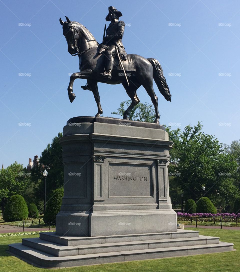 George Washington . The George Washington statue in Boston's Public Garden 