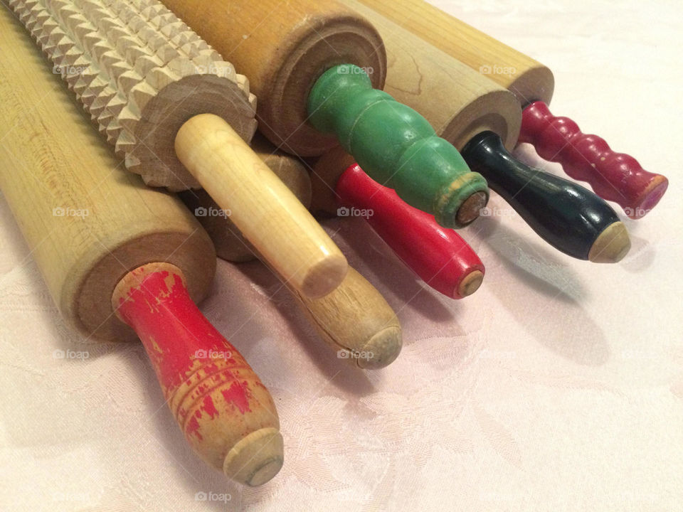 Antique Rolling Pins Large Collection Red, Natural Wood, Green And Black Rolling Pins Textured And Unique Rolling Pin 
