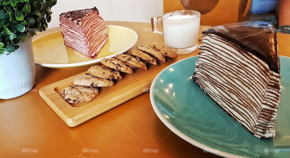 cookies and crepe cakes for dessert
