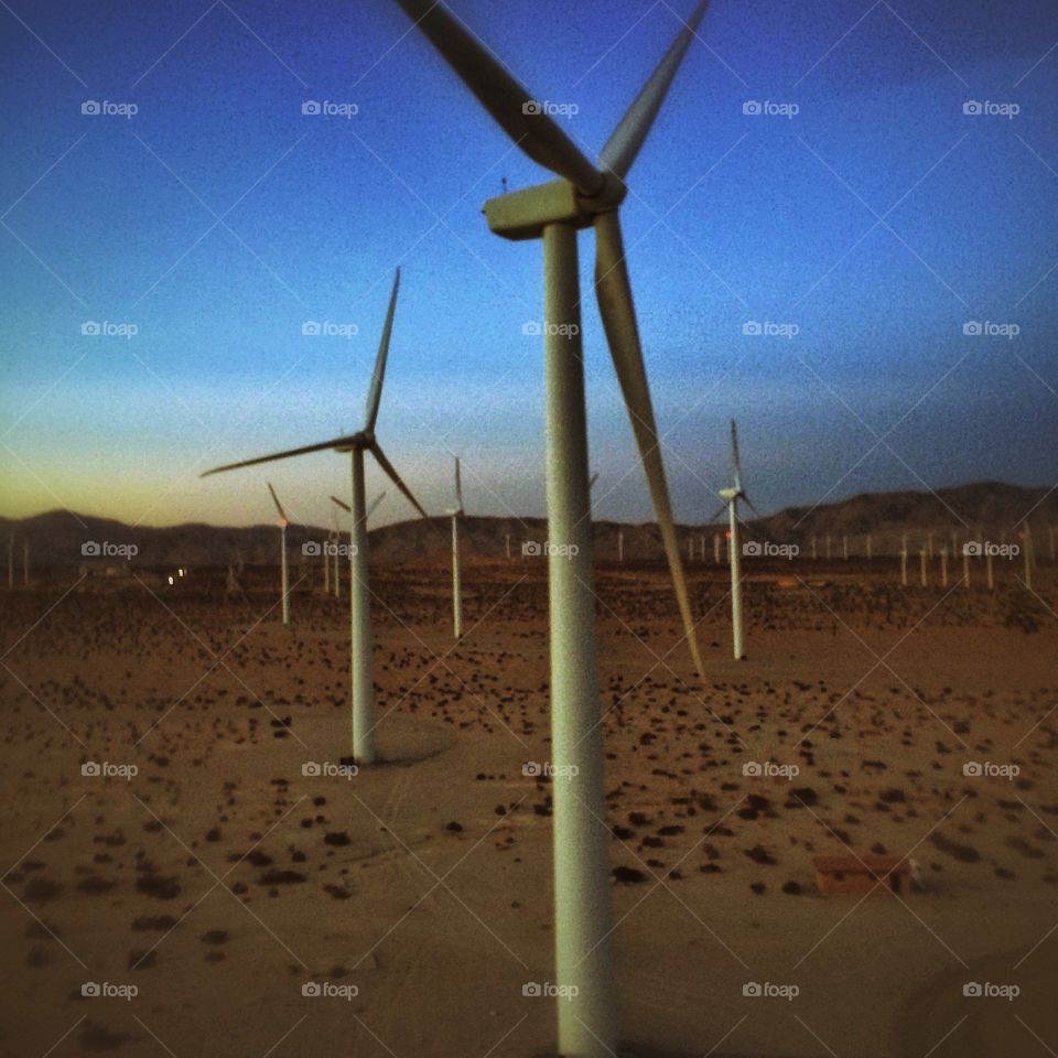 Palm Springs windmills from a helicopter 