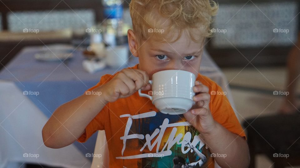 Coffee, Child, Cup, People, Drink