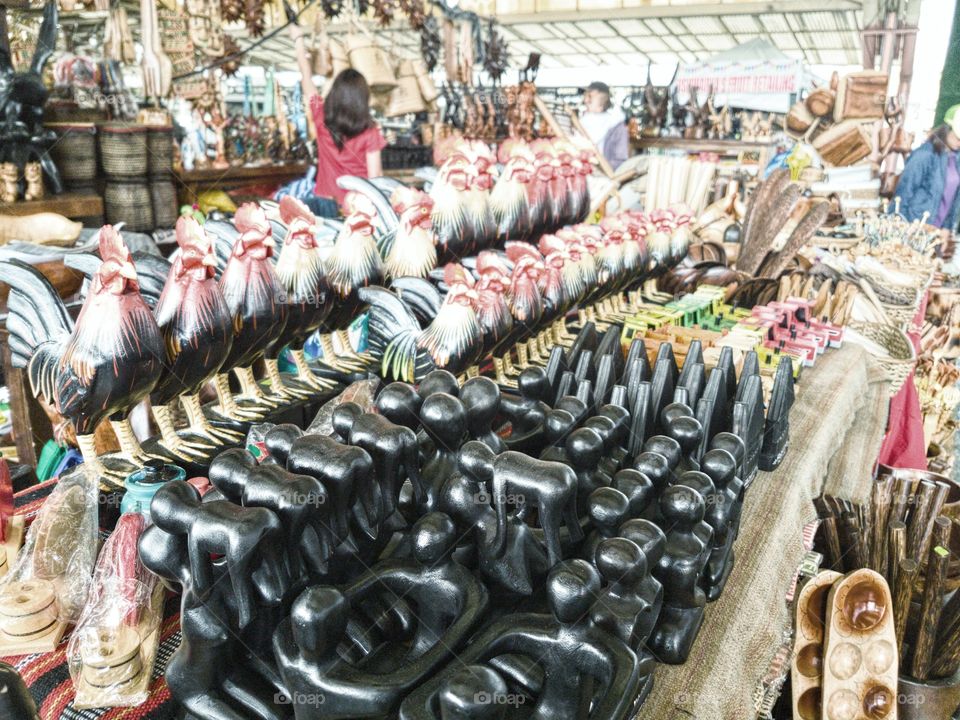 wooden souvenirs market