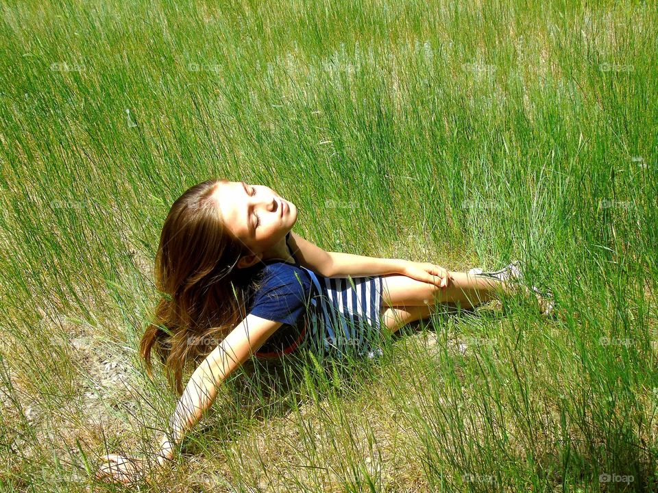 girl on the grass
