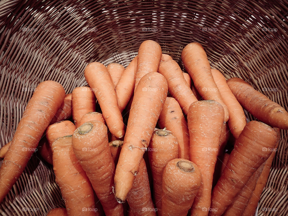 Carrot in a basket.