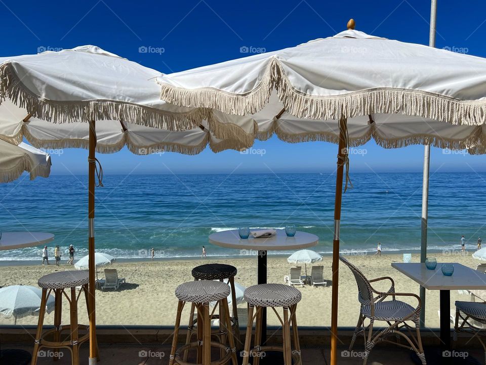 View of Main Beach from Larsen restaurant at Hotel Laguna 