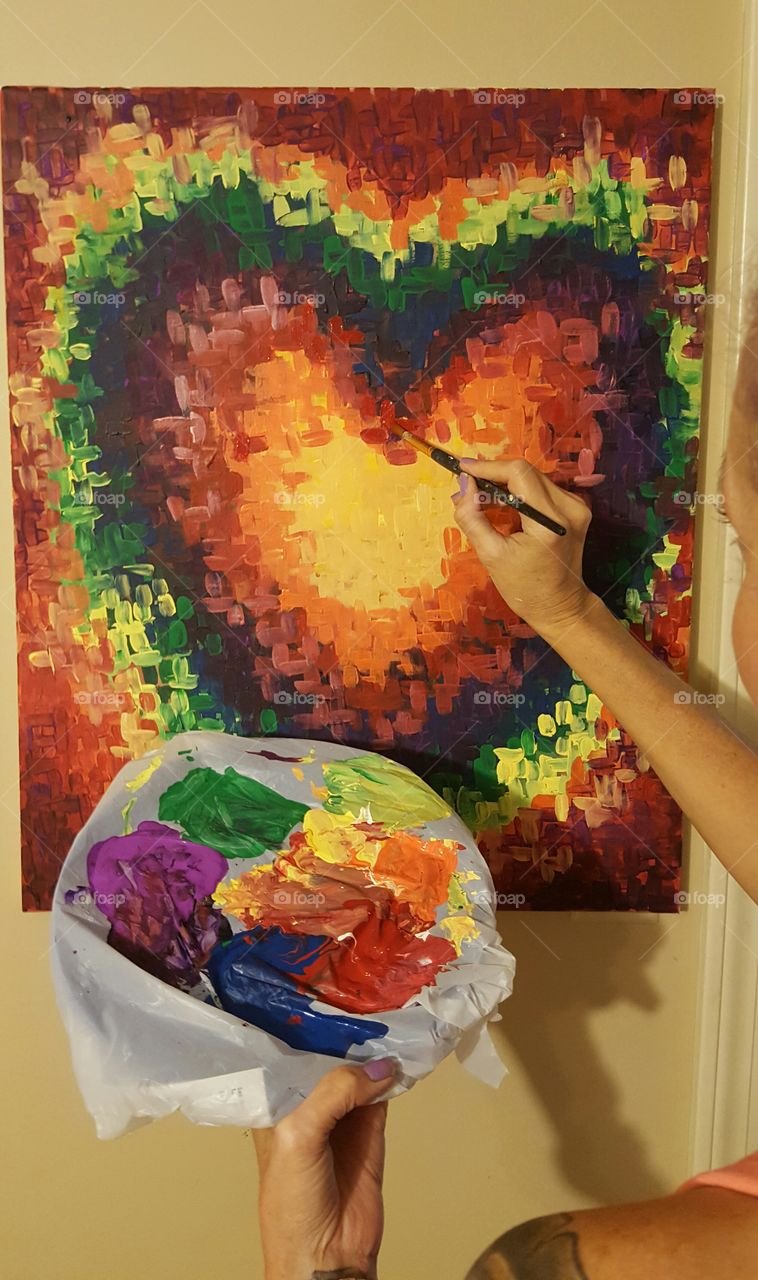painting a heart in all squares