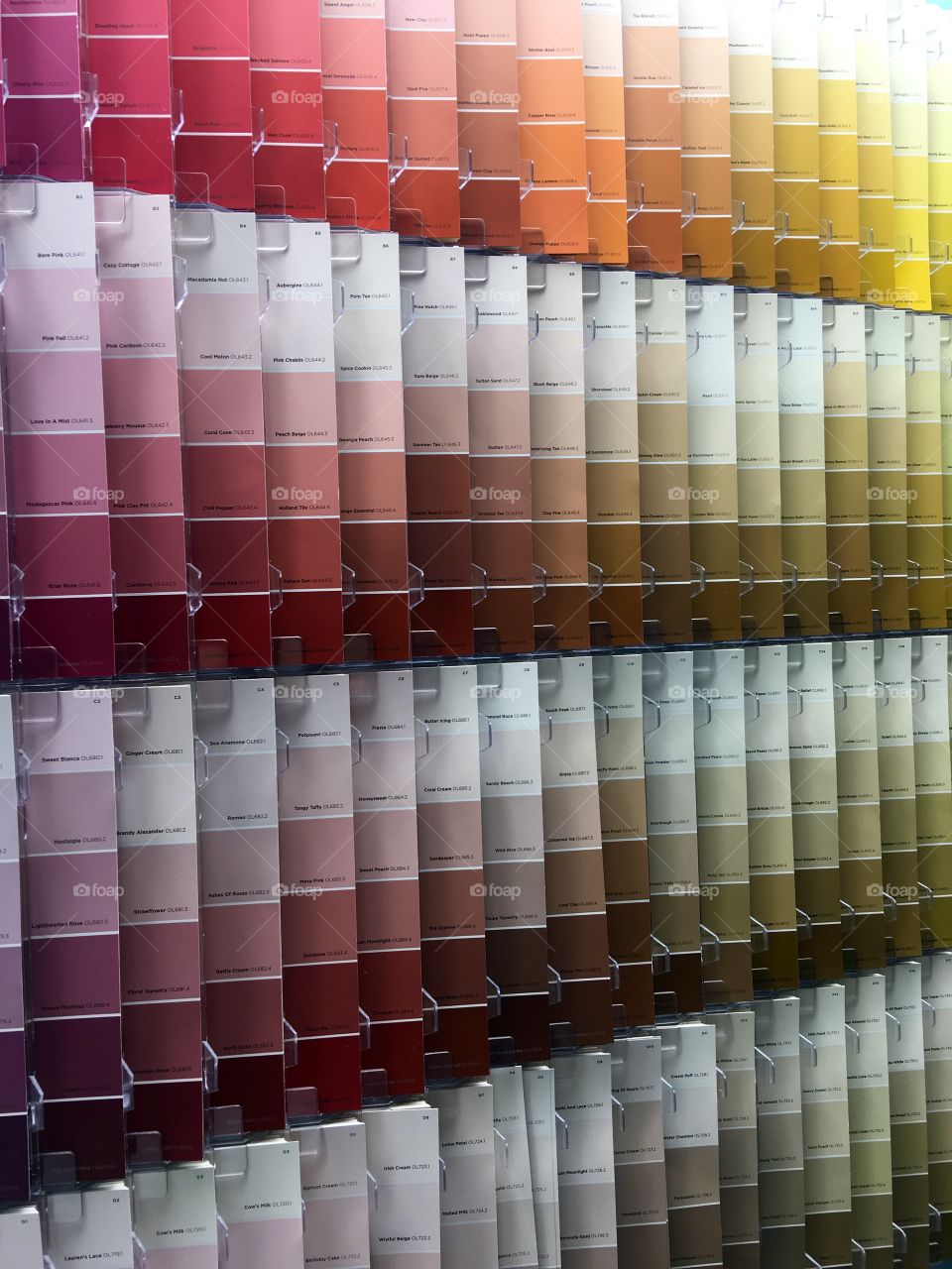 Color chips at the paint store.