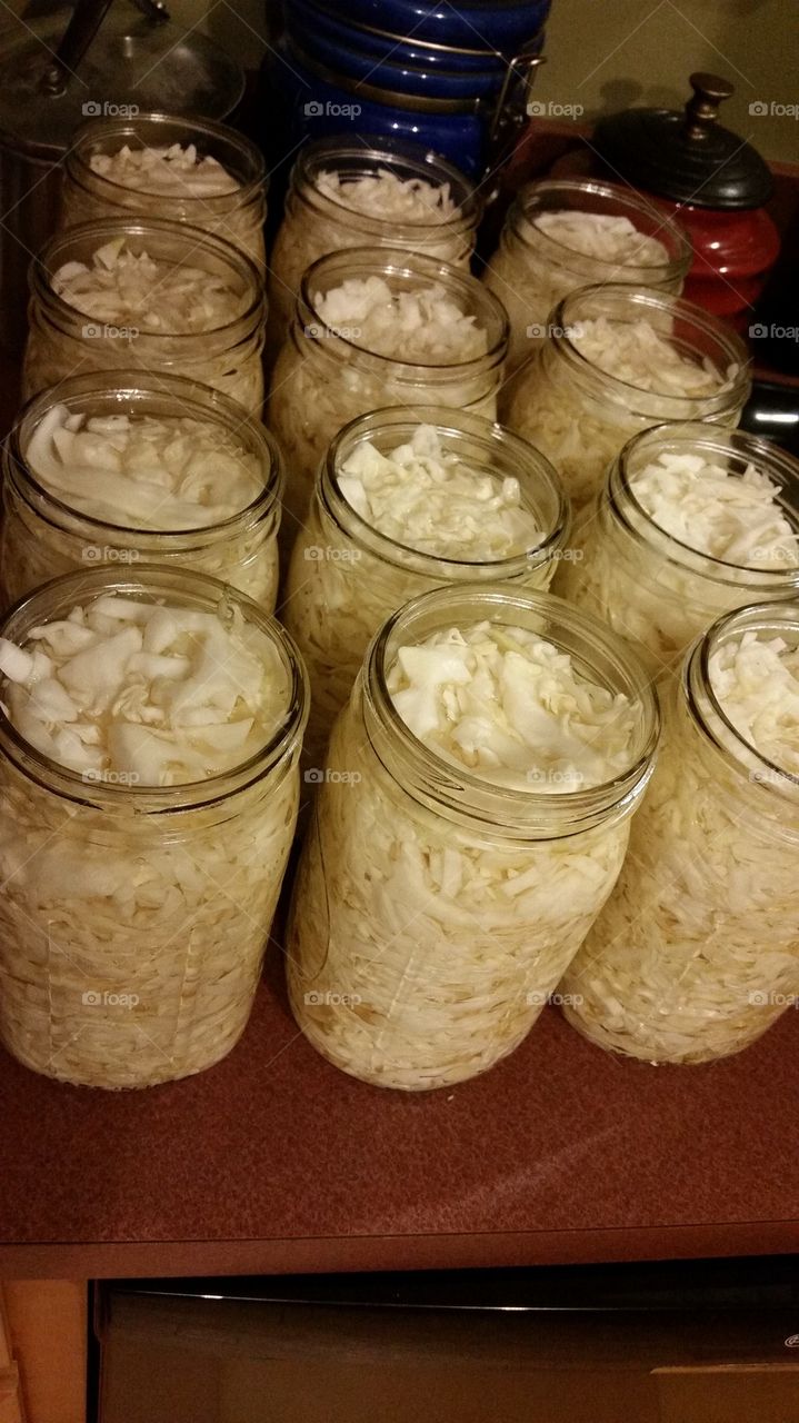 jars of sauerkraut