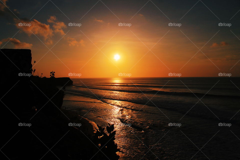 Beautiful sunset and horizon from Bali, Indonesia