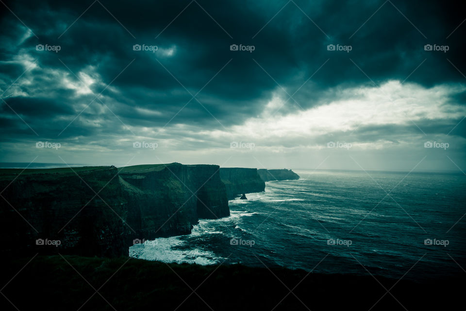 A beautiful landscape of Moher cliffs in Ireland