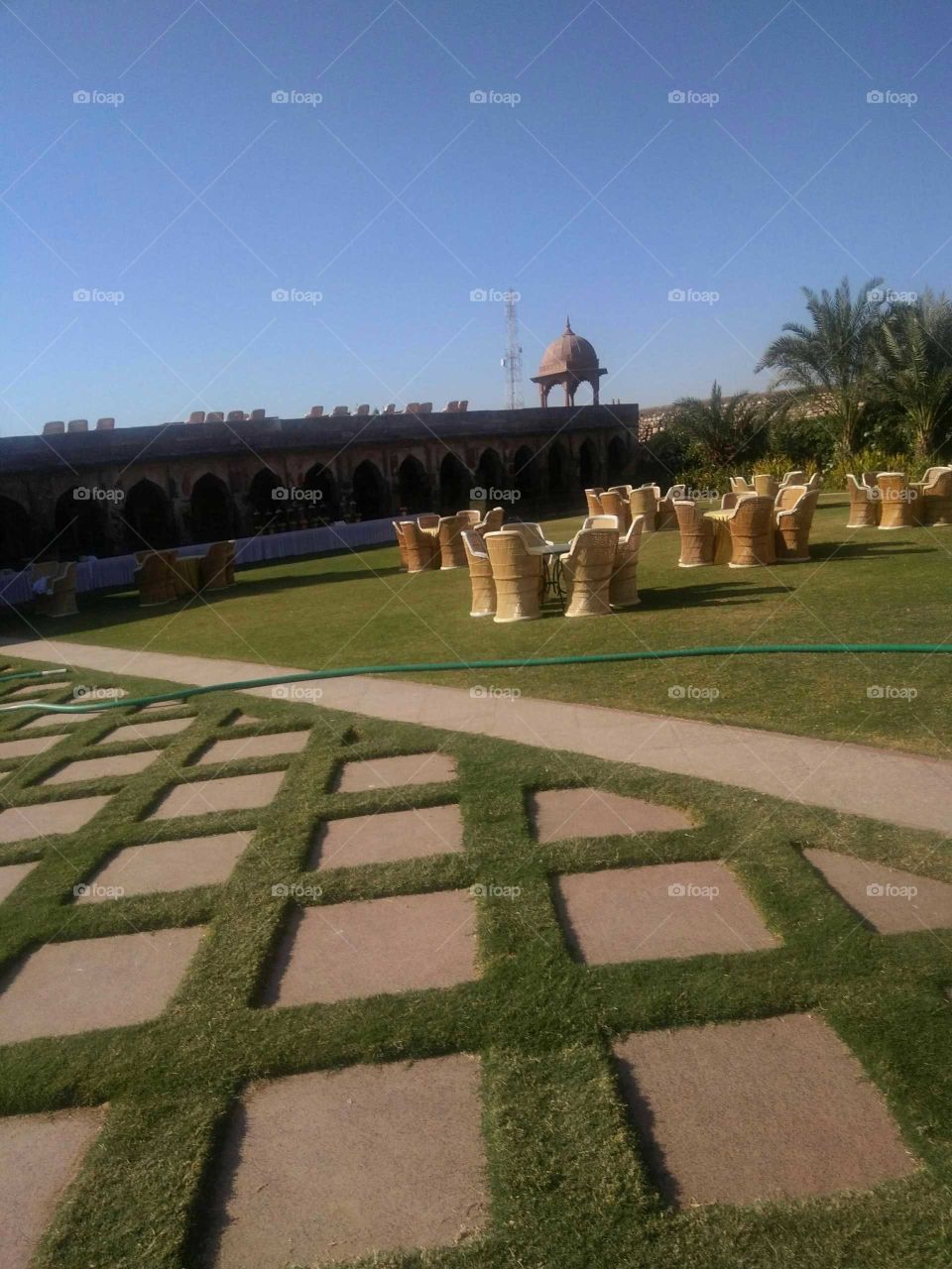 Lawn of Khimsar fort Hotel
