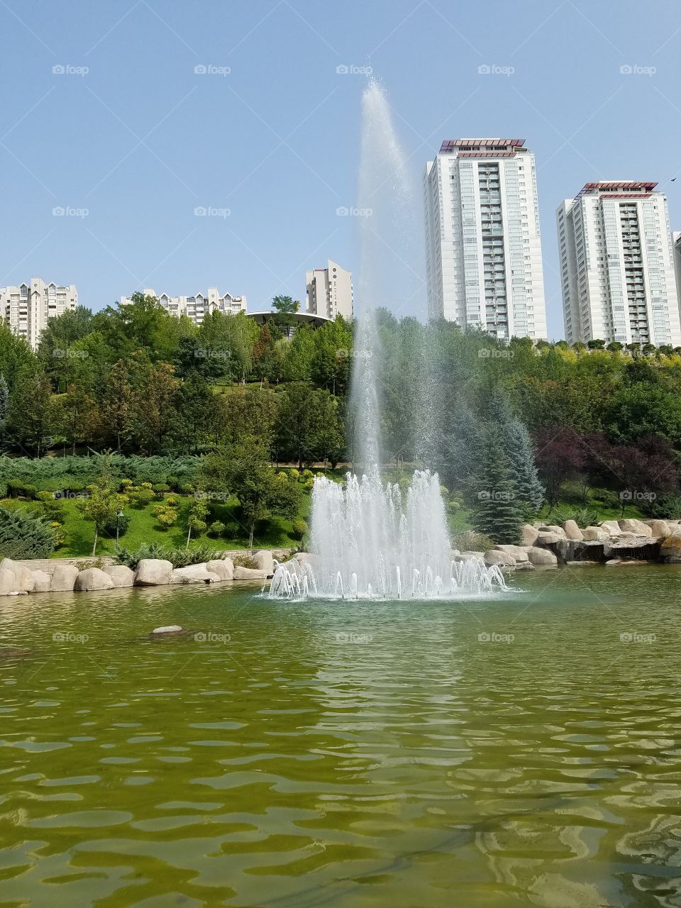 a water fountain in the dikman vadesi park in Ankara Turkey