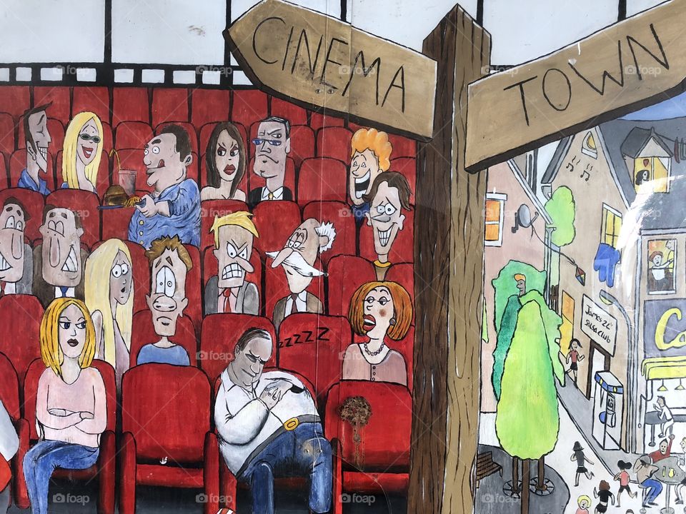 A quirky way to promote the cinema world in this small Devon town.