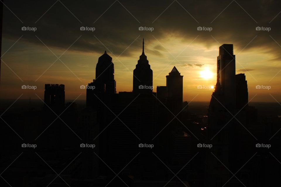 Philadelphia Skyline Sunset