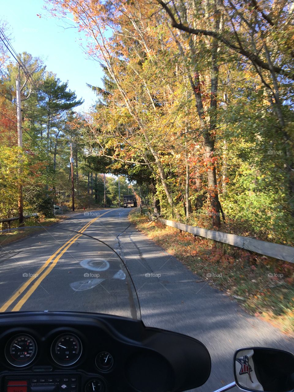 Country road from the back seat in Autumn 🍂