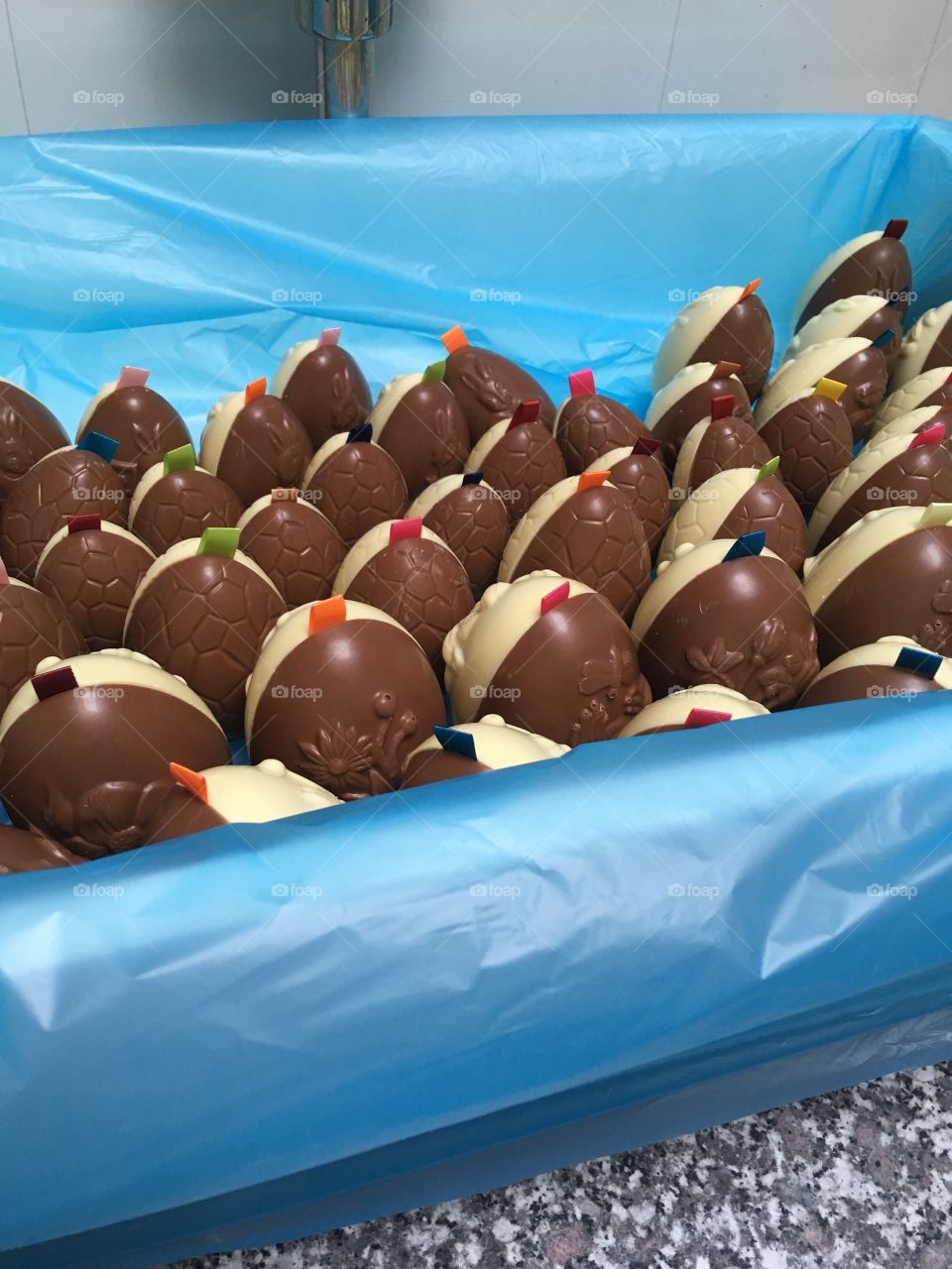 Easter eggs milk and white