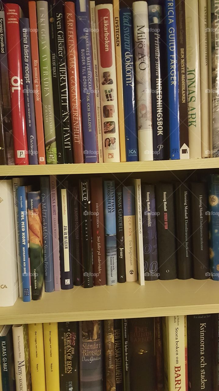 Books in the bookshelf