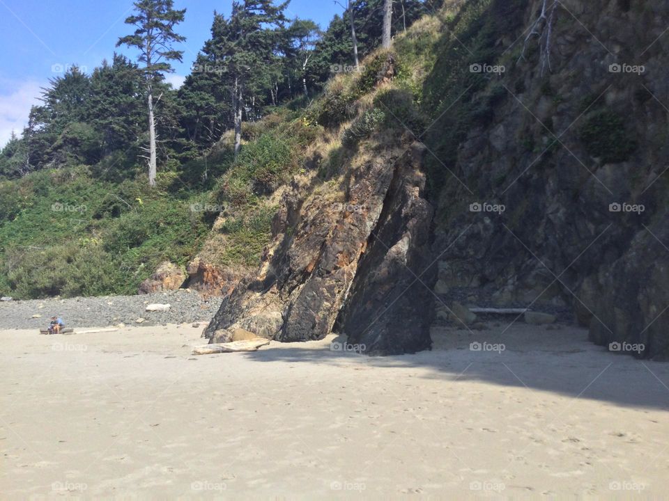 A Rock Formation on the beach 