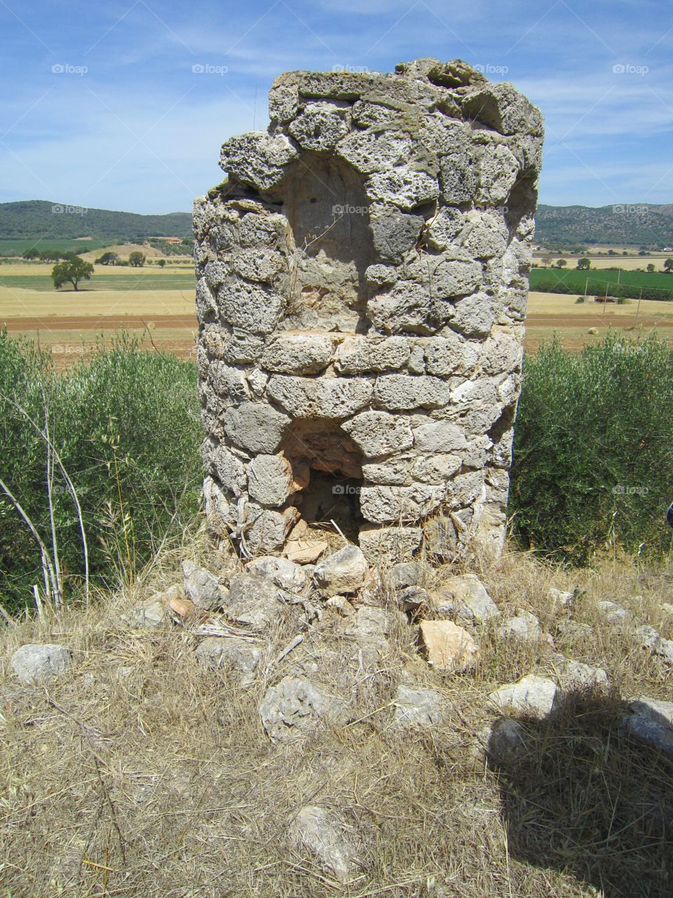 Ruined tower, Roman villa, Settefinestre.