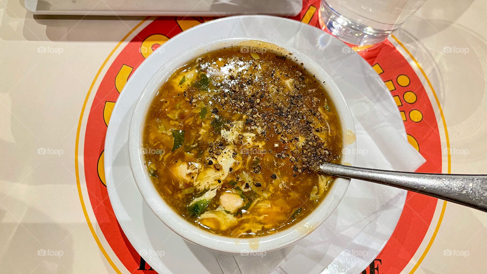 Chicken soup with pepper 