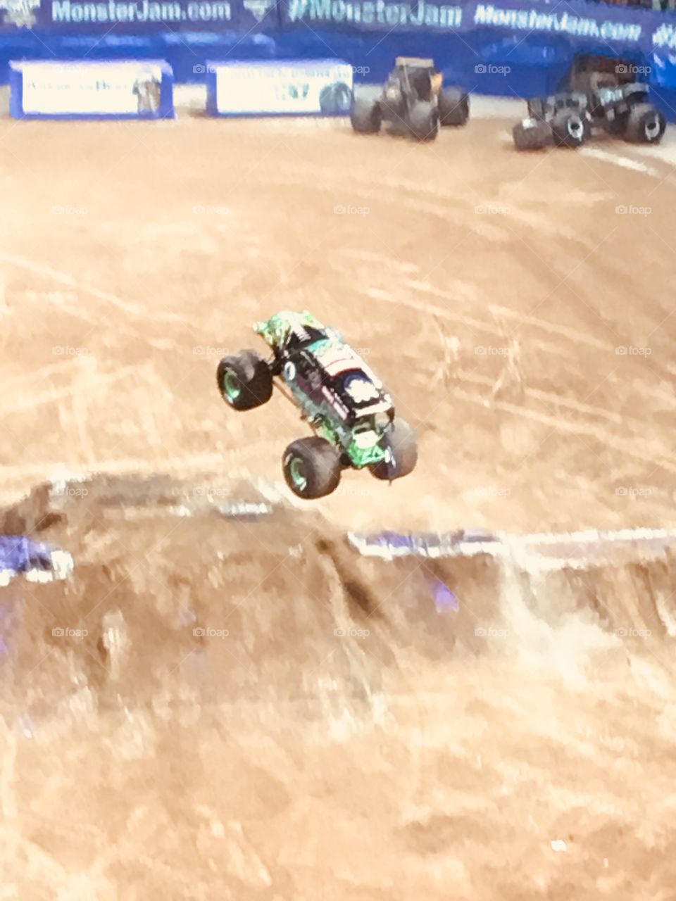 Over the hill in a monster truck
