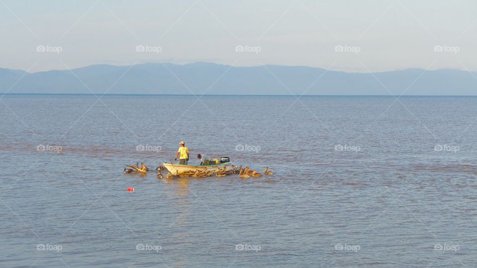 Fishermen at sea