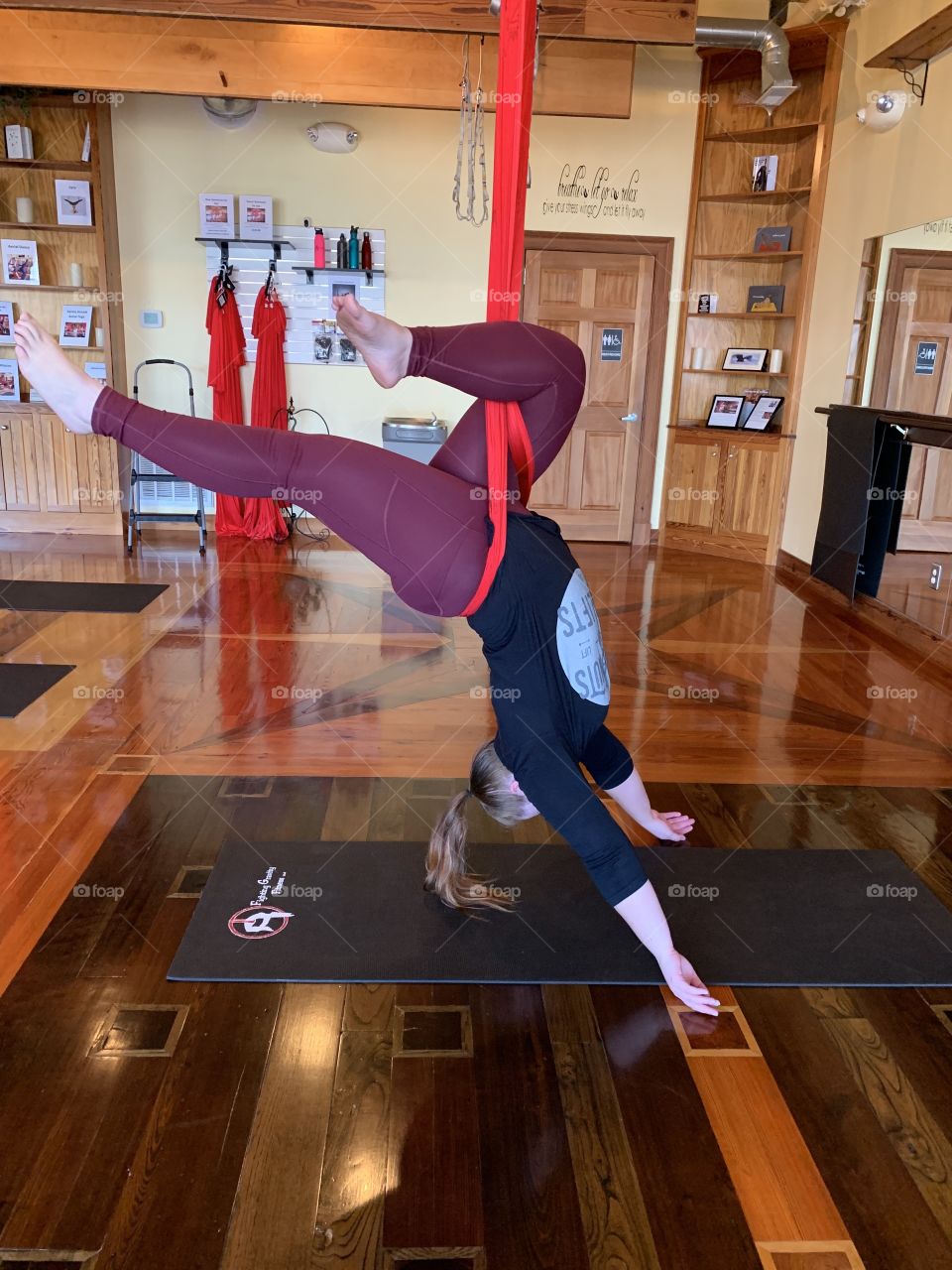 Aerial yoga pose