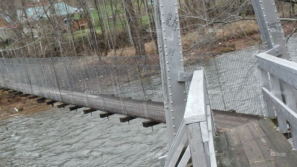 steel bridge over the water