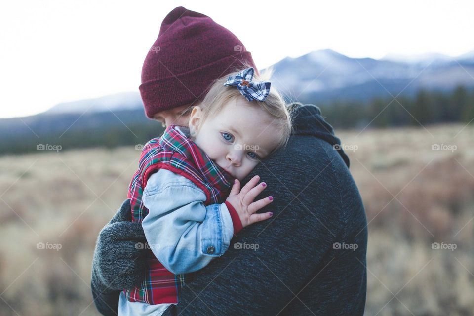 Close-up of a man with her baby girl