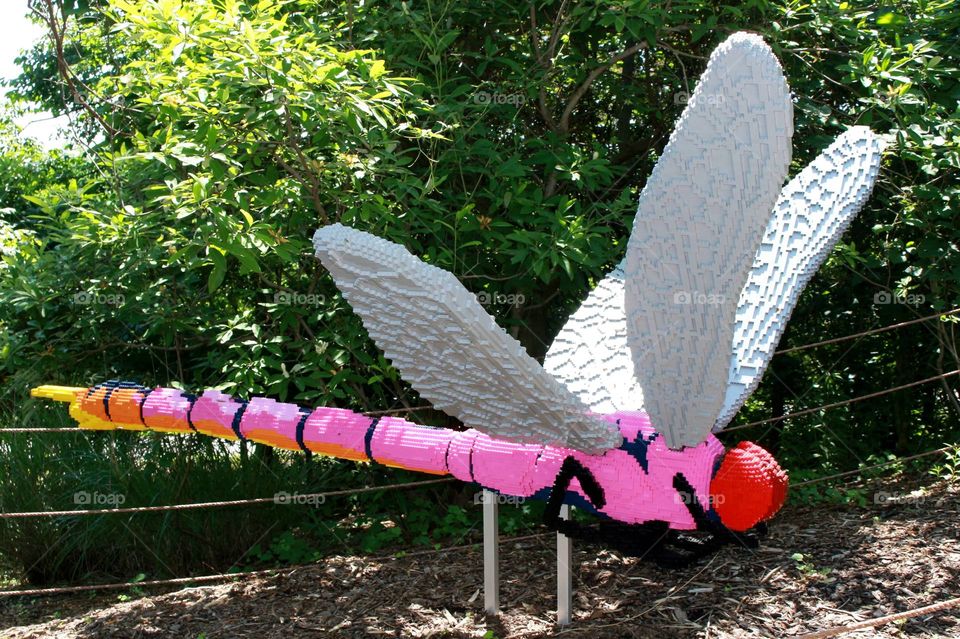Lego Dragonfly art sculpture
