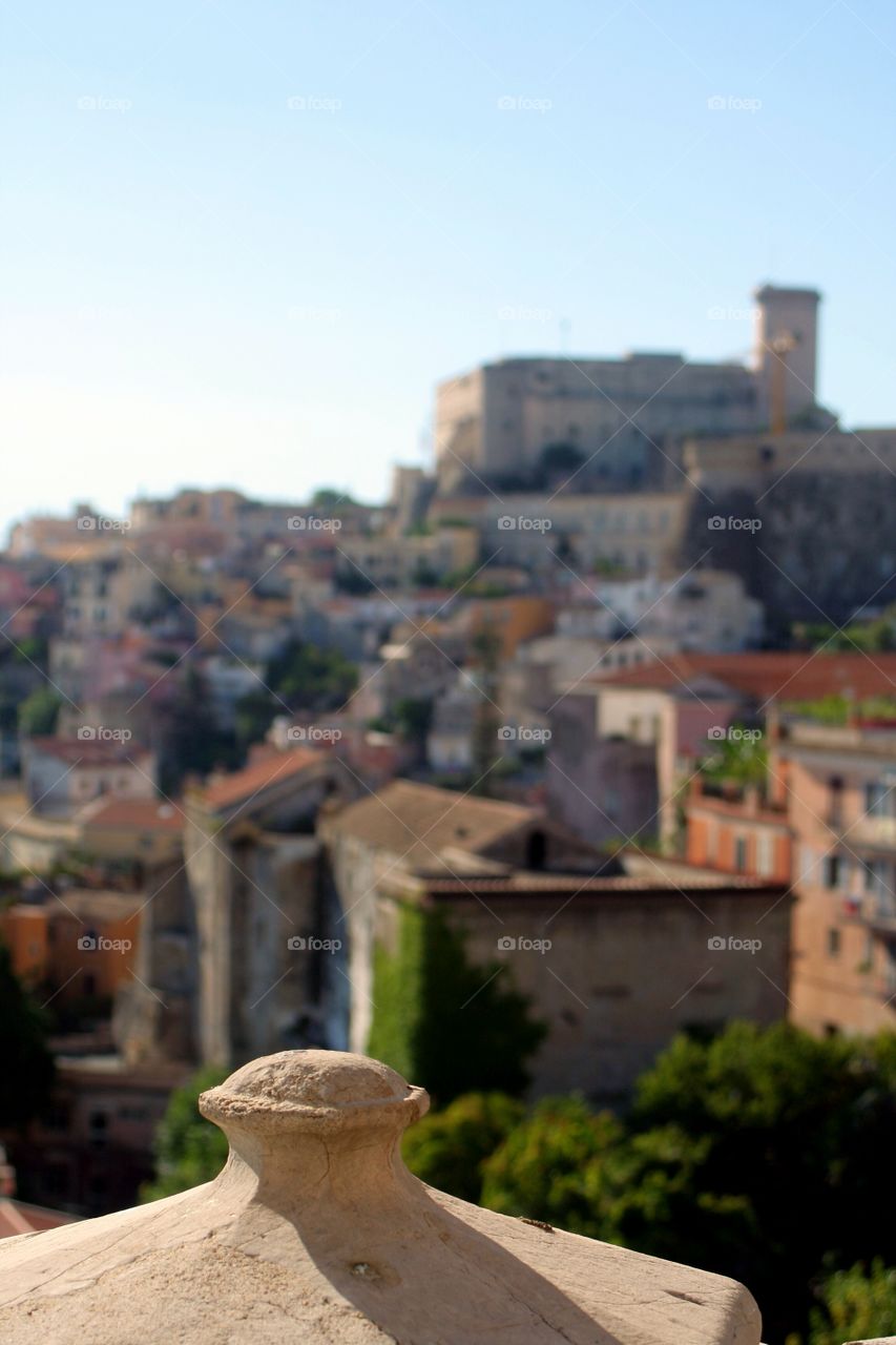 Medieval town background in blur
