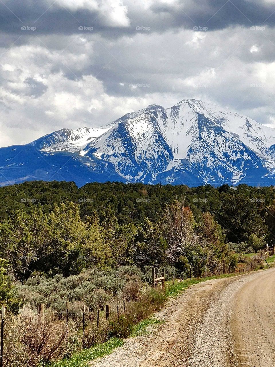 Serene beauty. A country road lays beneath the majestic peaks of Mt. Sopris,