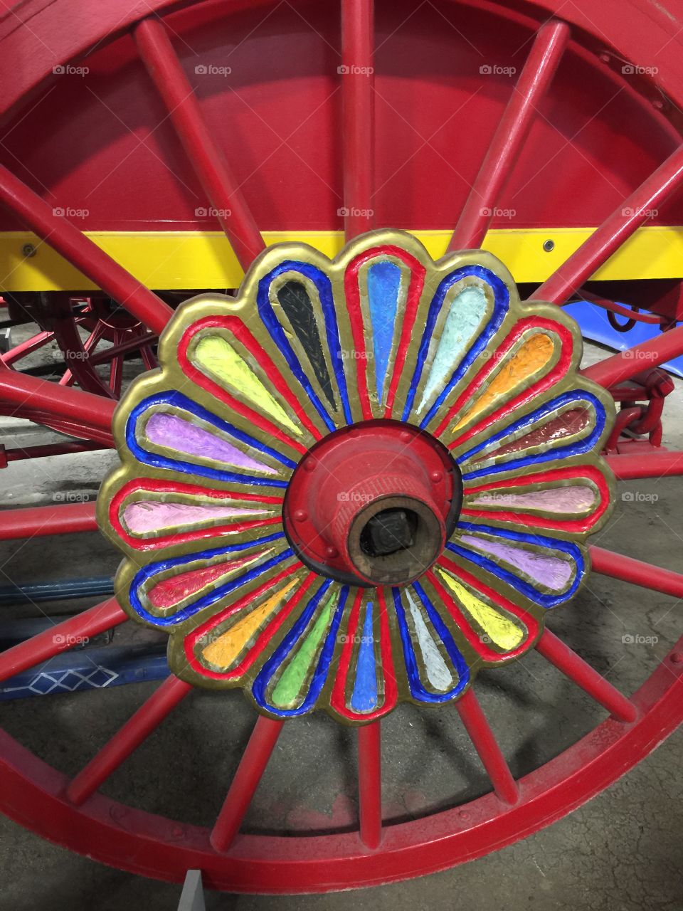 Colorful wooden wheel