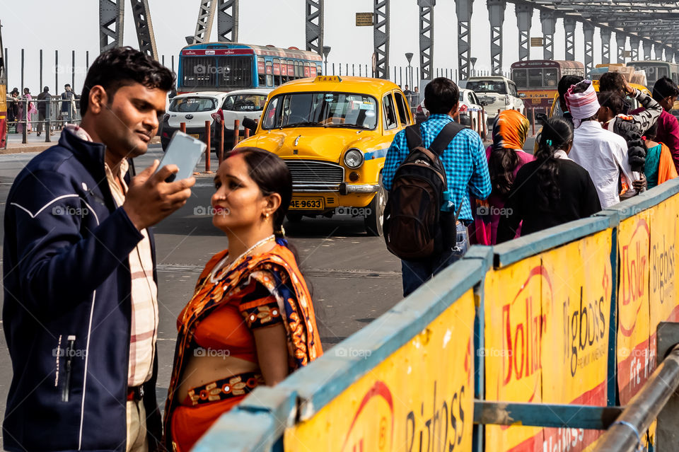 Crossing Howrah Bridge