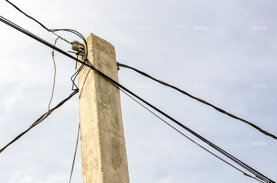 Cables On Concrete Post