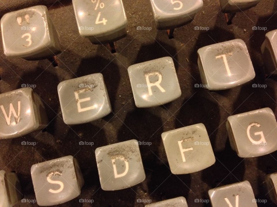 Vintage typewriter keyboard keys