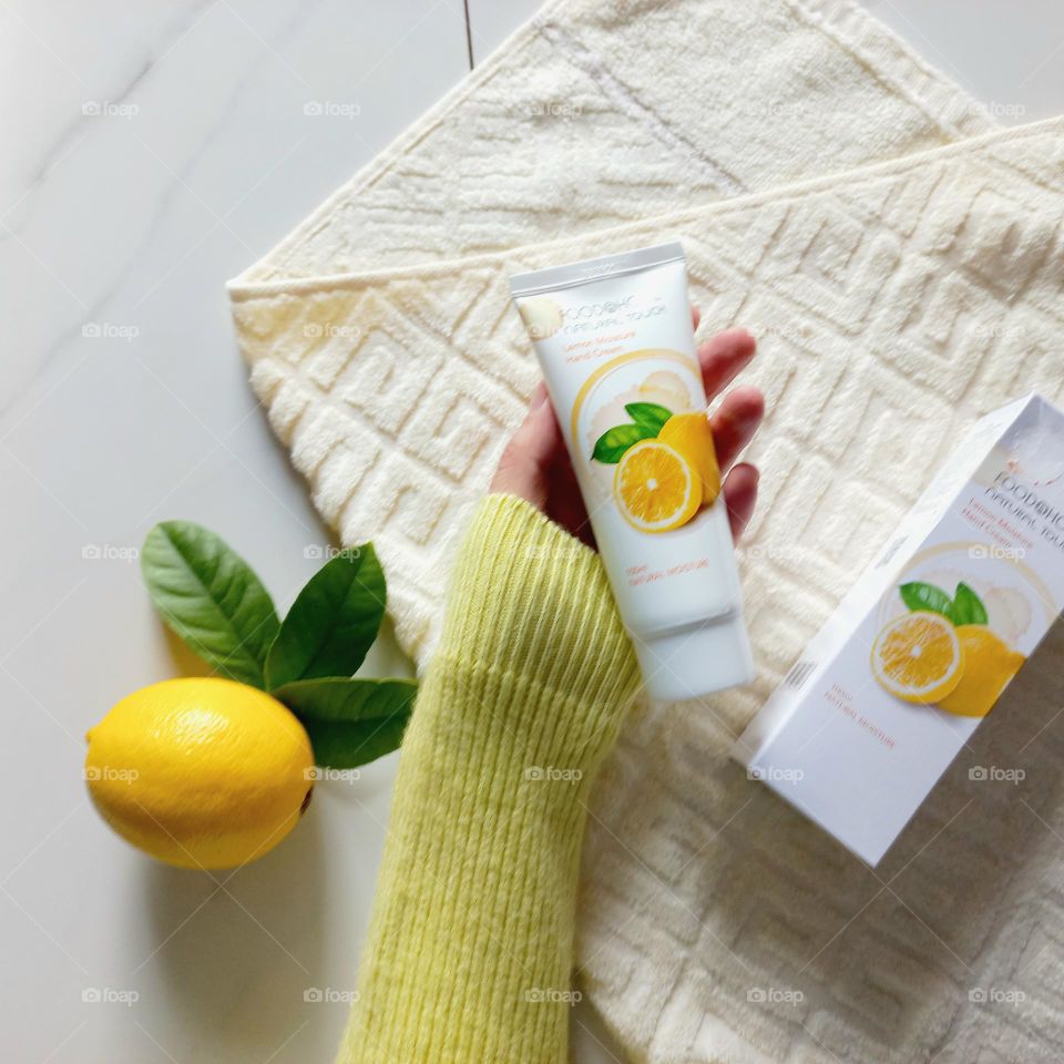 hand cream with lemon.