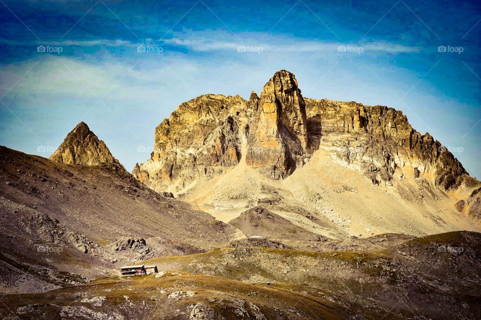 mountainhut in the italian alps. 