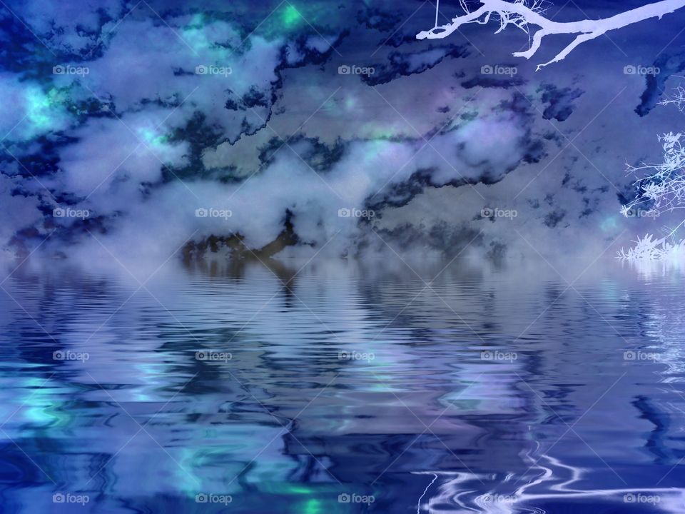 Psychedelic lake . Psychedelic lake