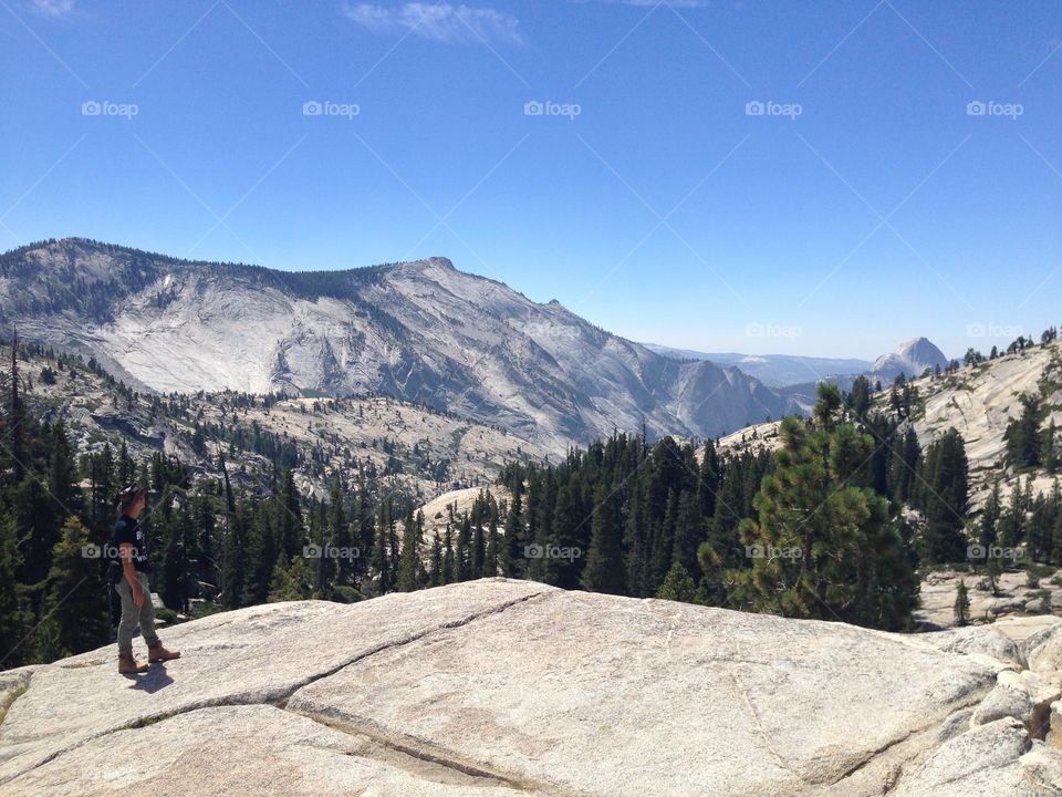 Man looks the Yosemite valley