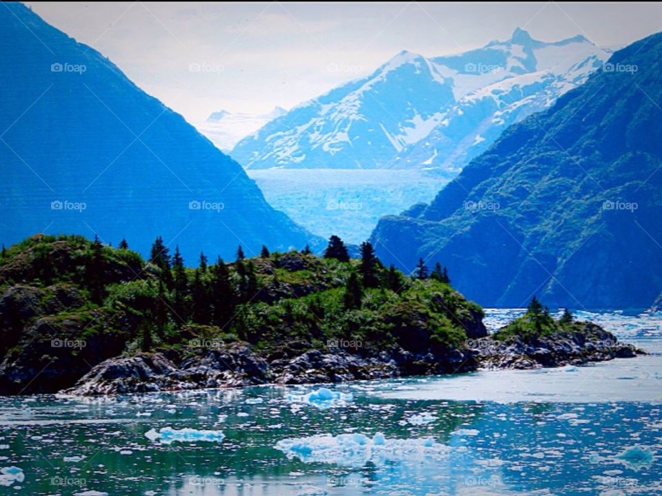 Tracy Arm Fjord. Cruising In Alaska 