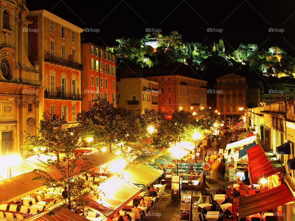 colour market restaurants stalls by bradman