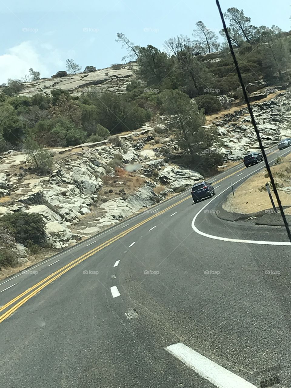 A superb view of the mountainside during the road trip.