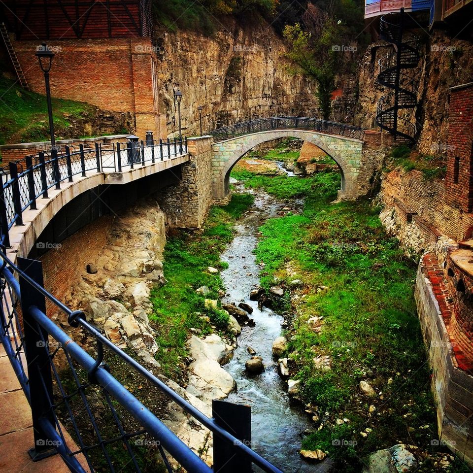 Bridge on a narrow river 