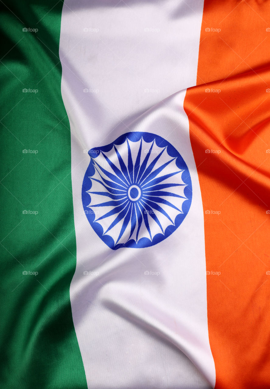 Indian flag vertical view. Independence day / republic day concept